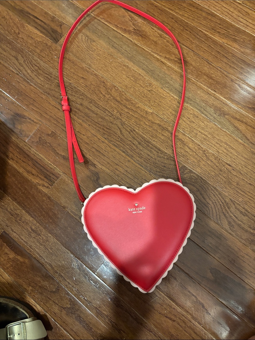 kate spade Red and Cream Heart Crossbody Bag